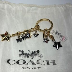 Coach Metallic Star Charm Keychain